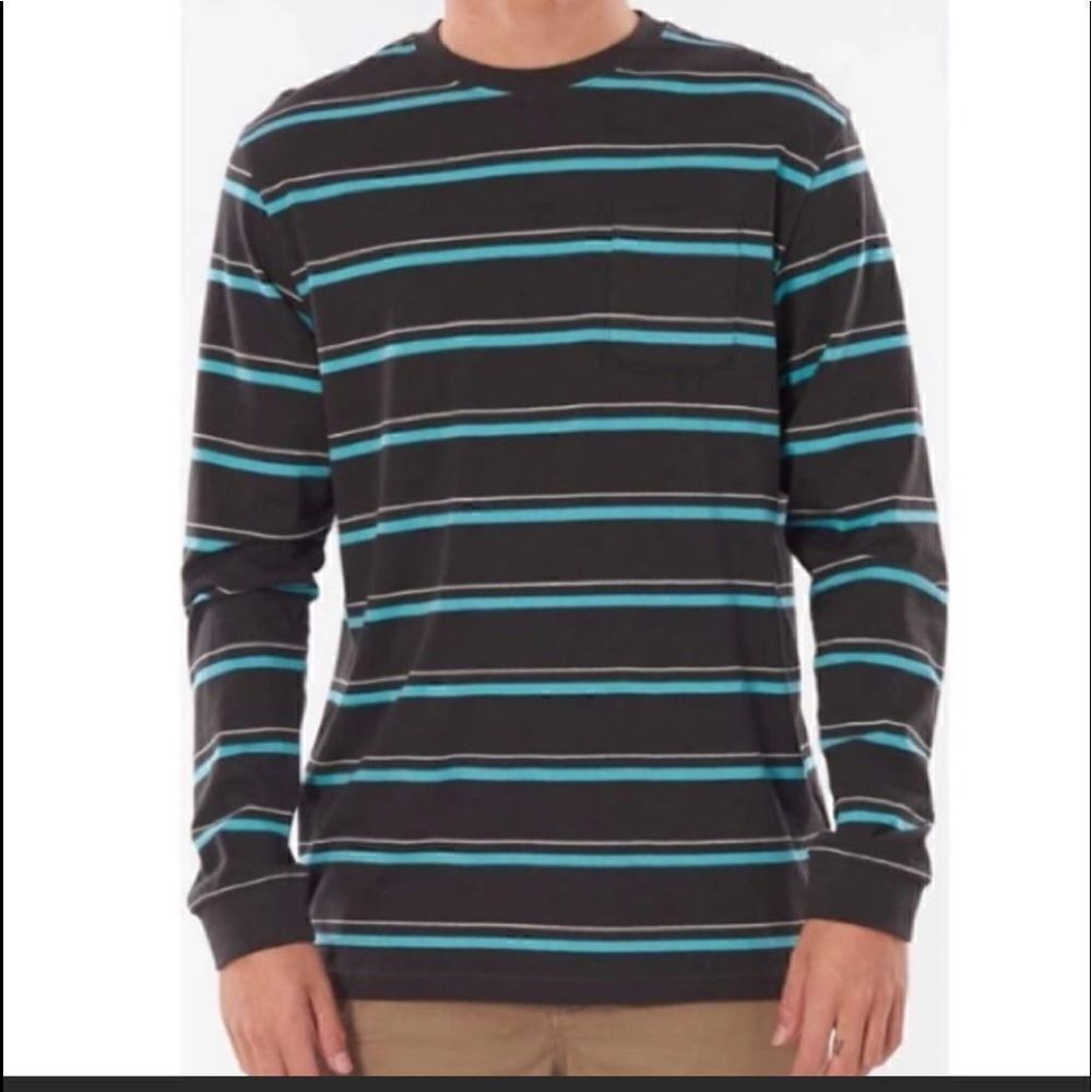 RIP CURL Aurora Stripe Relaxed Fit Long Sleeves Tee Shirt.Size L